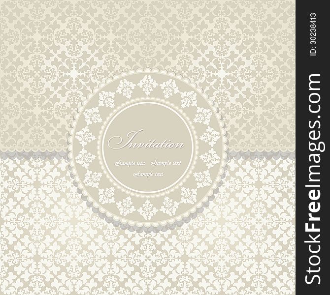 Beautiful invitation card with vintage floral elements