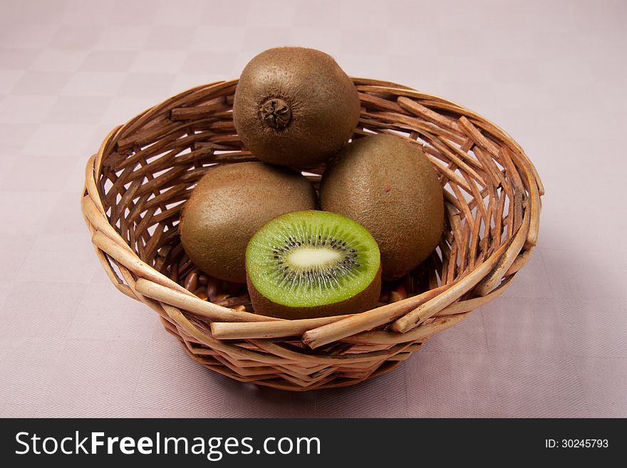 Italian kiwi in little basket