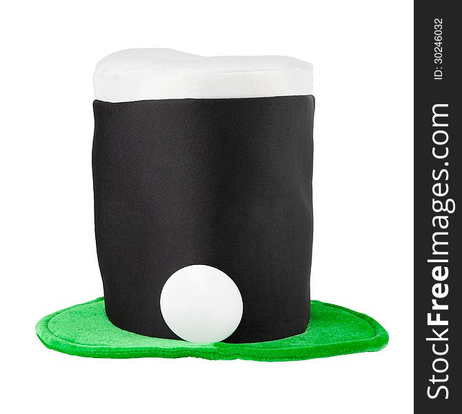 Irish hat of Saint Patrick Day, isolated on white