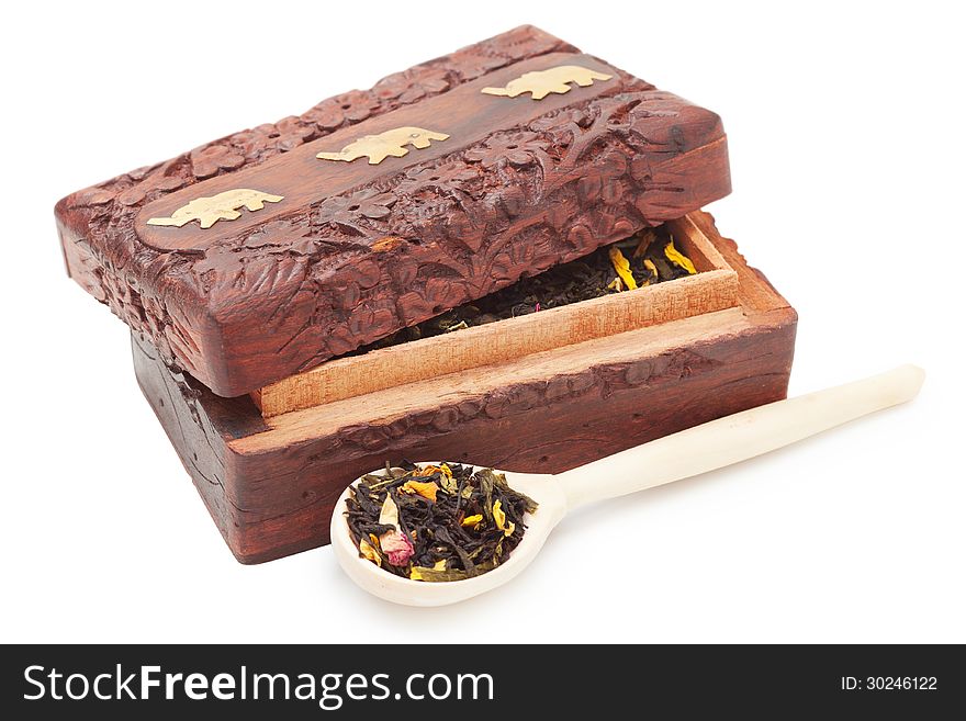 Tea Box With Wooden Spoon