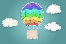 Colorful Aerostat With Clouds Royalty Free Stock Photography