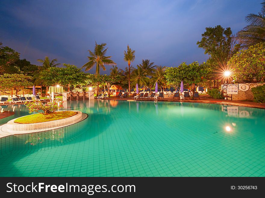 Indonesia Bali Benoa.The moonlight swimming pool.