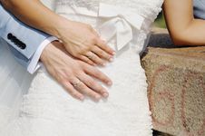 Wedding Rings On Bride And Groom Hands Royalty Free Stock Image