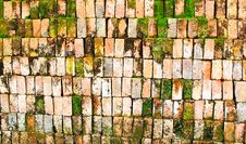 Old Brick Wall With Moss Royalty Free Stock Image Old Brick Wall With Moss Royalty Free Stock Image