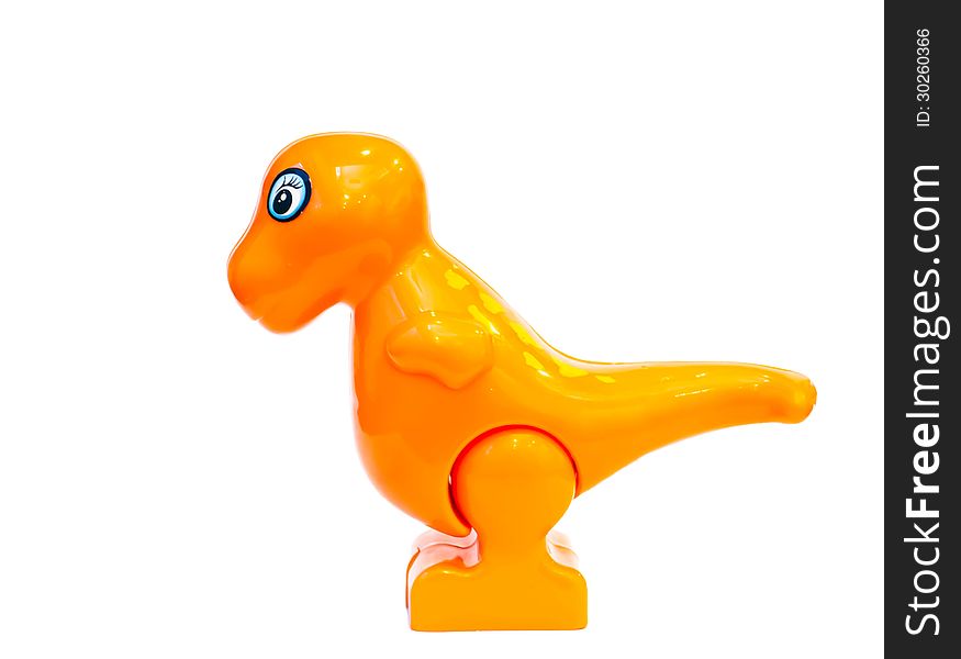 Dinosaur toy for kids to play,isolated on white background