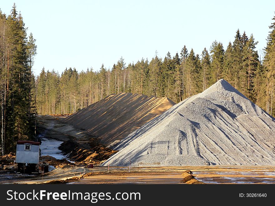 Road construction in the Leningrad region of Russia. Road construction in the Leningrad region of Russia