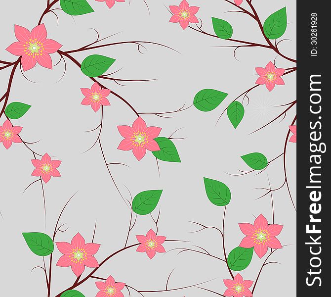 Cherry Blossom Seamless Pattern