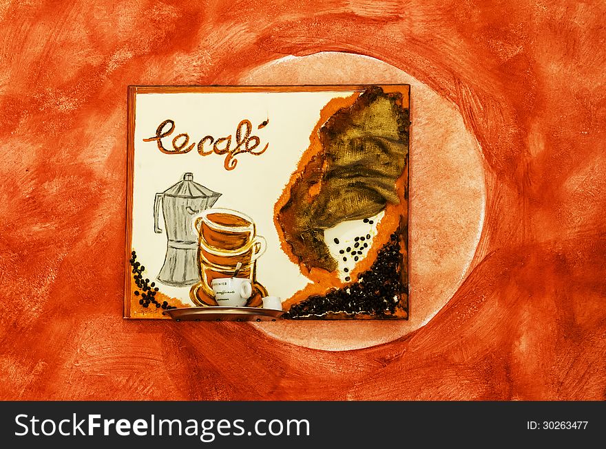 An abstract background wall for coffee advertisement. leCafe is a french word which means The Coffee. An abstract background wall for coffee advertisement. leCafe is a french word which means The Coffee.