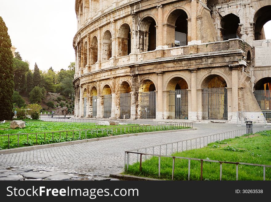 A view of the Colosseum in Rome. A view of the Colosseum in Rome