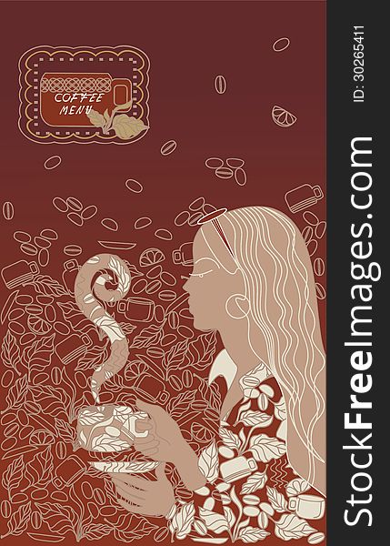 Coffee menu, background cover book