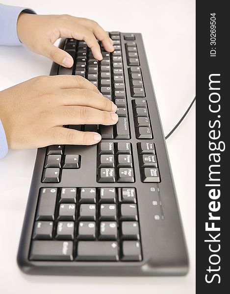Hands Typing On Keyboard