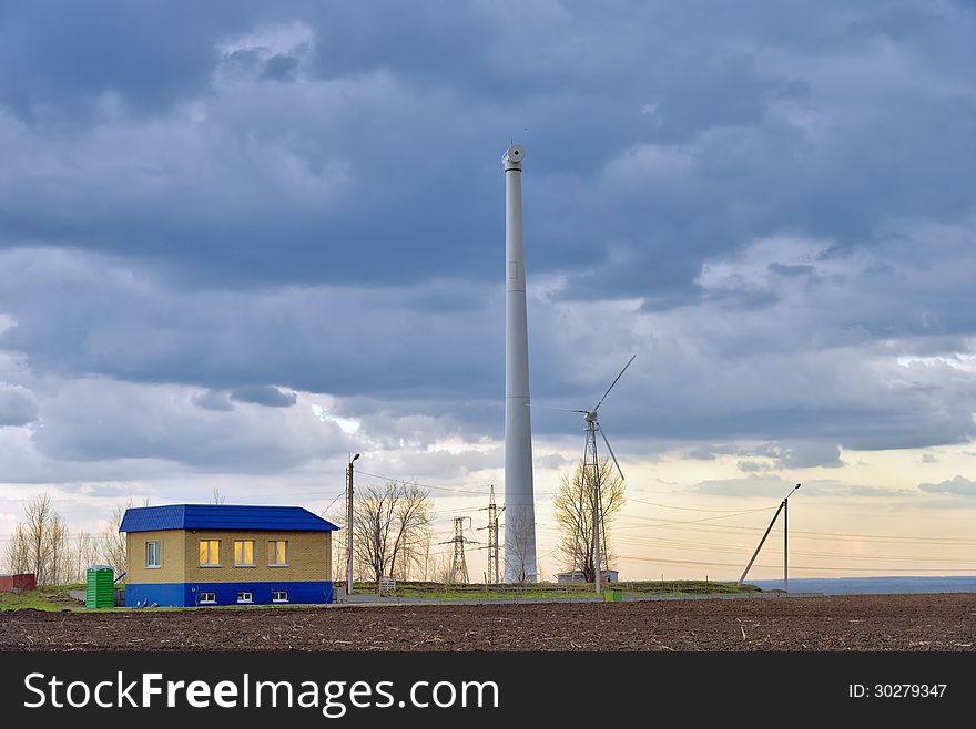 Wind Power Plant Near The House