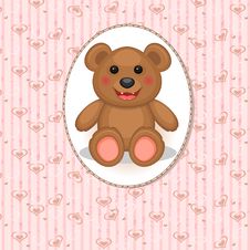 Baby Card With Toy Bear Royalty Free Stock Images Baby Card With Toy Bear Royalty Free Stock Images