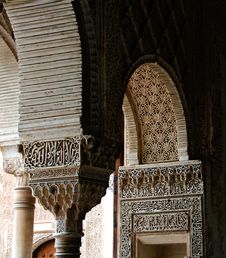 Arched Pillars Of Alhambra Granda Stock Photos Arched Pillars Of Alhambra Granda Stock Photos