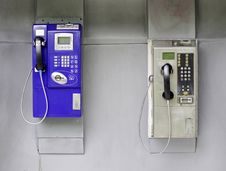 Two Telephone Booths Royalty Free Stock Photos