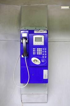Blue Public Phone Stock Images Blue Public Phone Stock Images