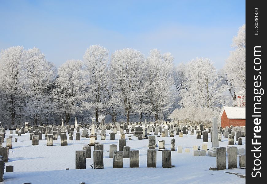 Frosty Winter Cemetary