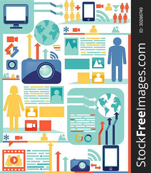 Illustration of Social Media Infographic