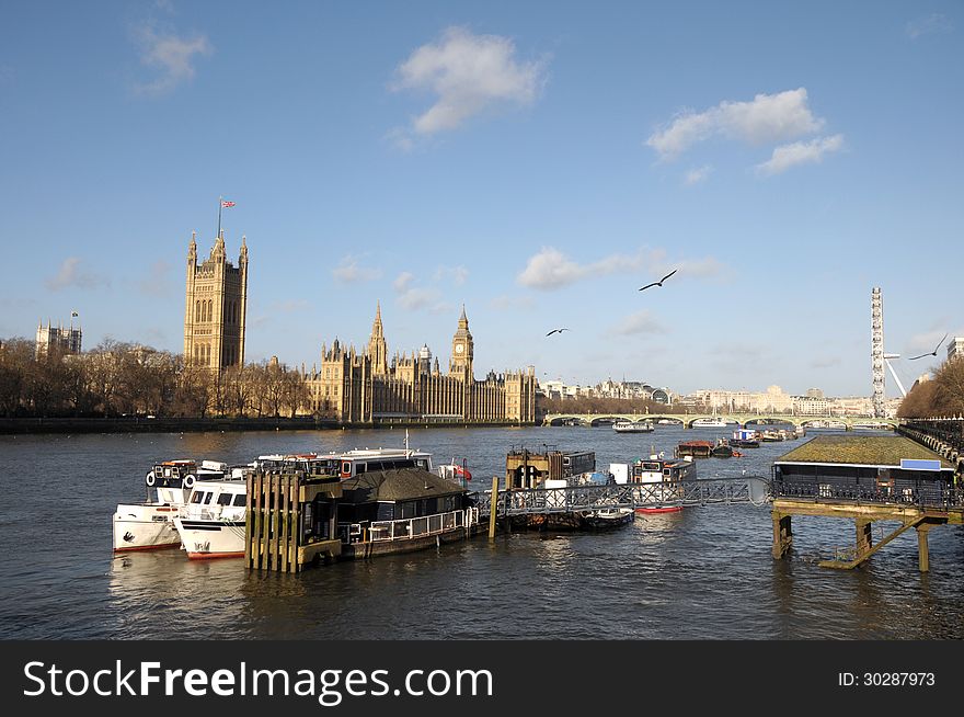 Palace of Westminster and River Thames, London