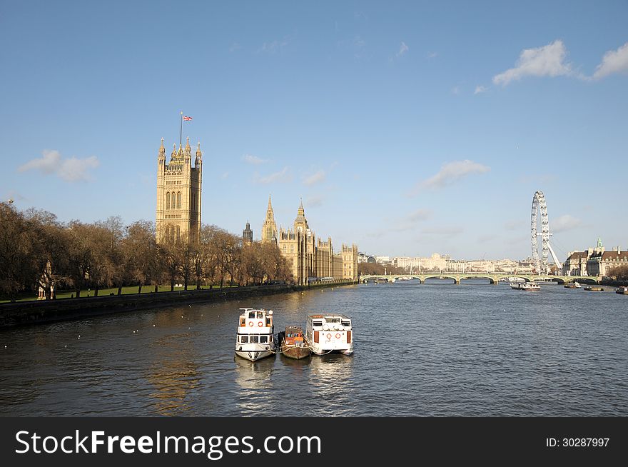 Palace of Westminster and River Thames, London
