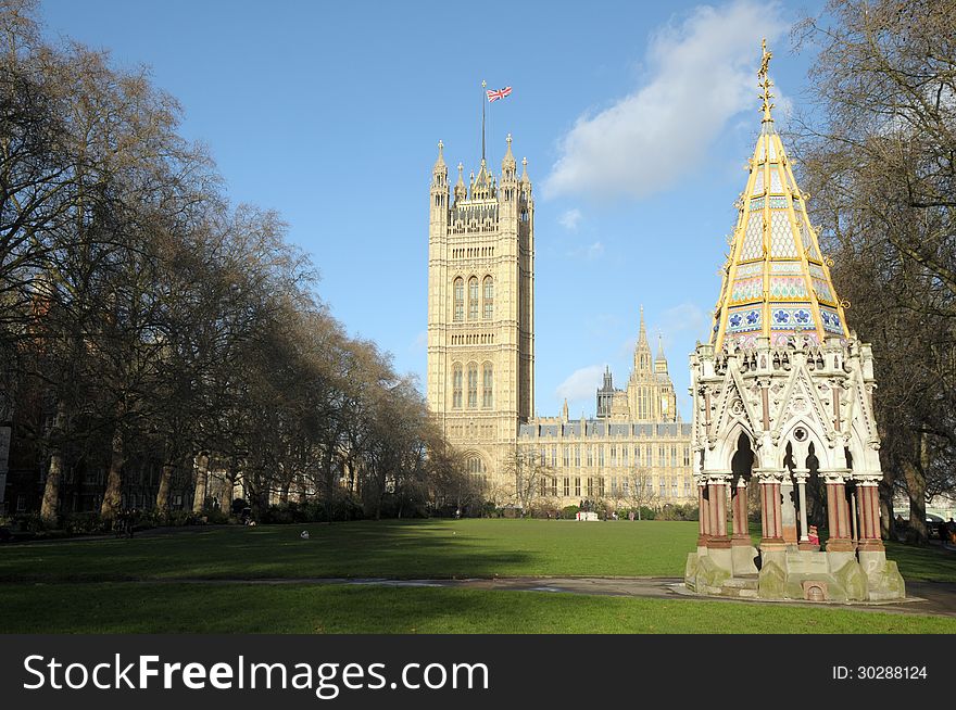 Palace of Westminster and River Thames, London. Palace of Westminster and River Thames, London