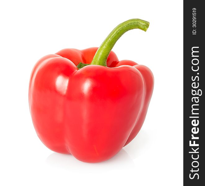 Red sweet pepper on a white background