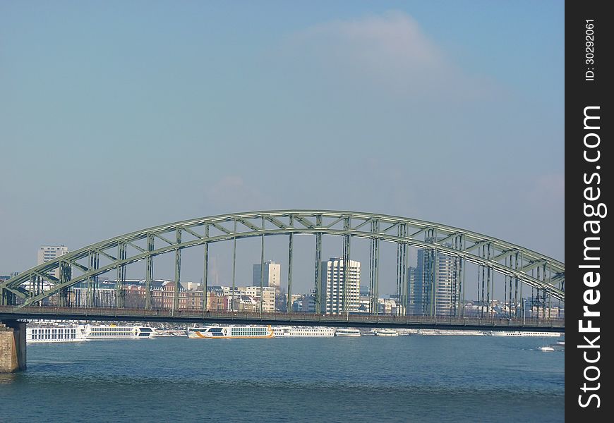 A view at Cologne from Severin Bridge. A view at Cologne from Severin Bridge