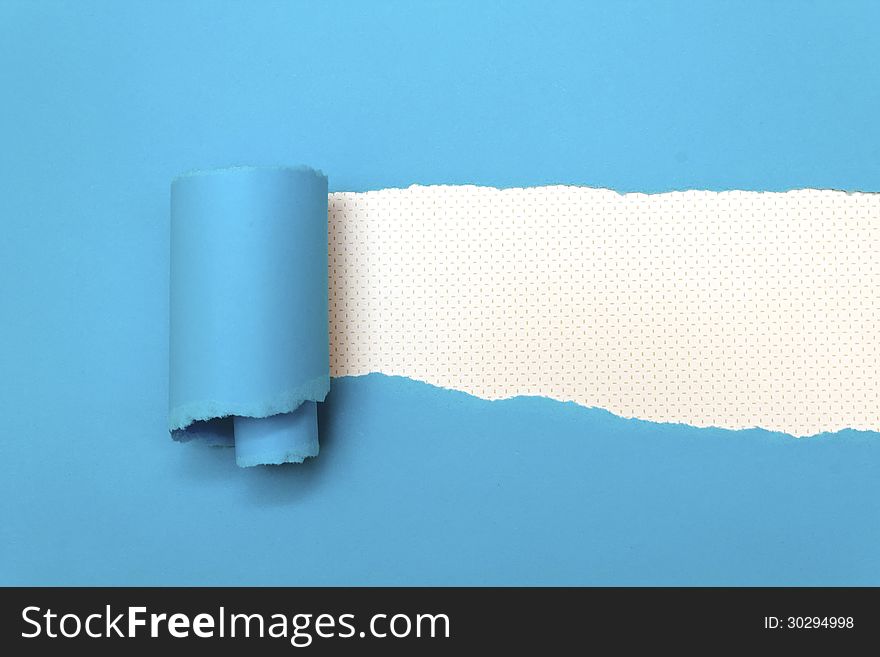Ripped blue paper with space for text. Ripped blue paper with space for text