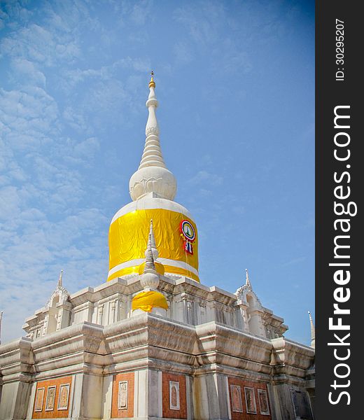 Ancient white pagoda in North eastern of Thailand (wat pra that Nadoon). Ancient white pagoda in North eastern of Thailand (wat pra that Nadoon)