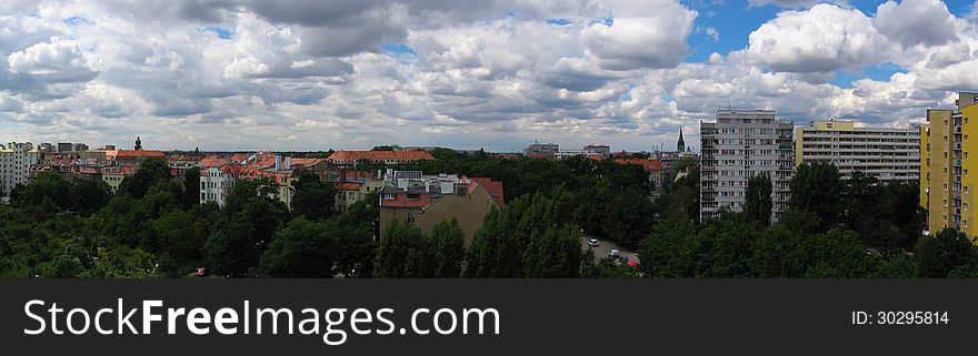 Wroclaw Panorama - view of residential district. Wroclaw Panorama - view of residential district