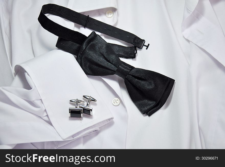 Beautiful cufflinks with black bow. Beautiful cufflinks with black bow