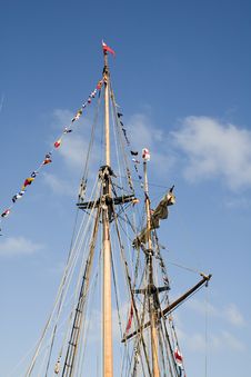 Masts Of A Sailing Ship Royalty Free Stock Images