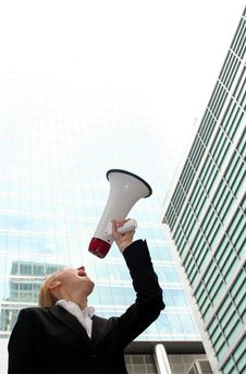 Businesswoman With Megaphone Royalty Free Stock Images Businesswoman With Megaphone Royalty Free Stock Images