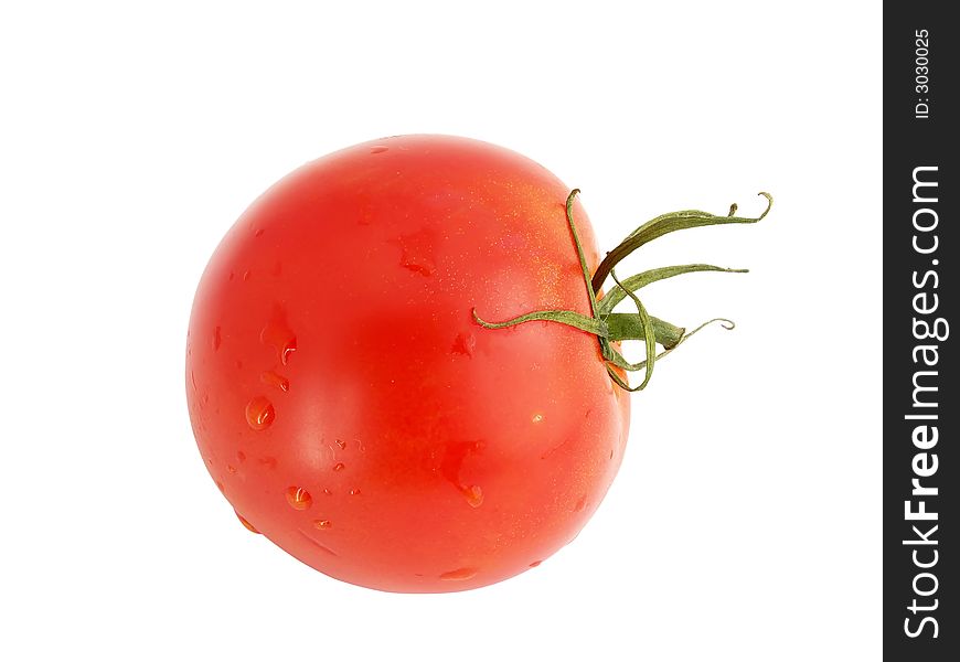 One tomato isolate on white background