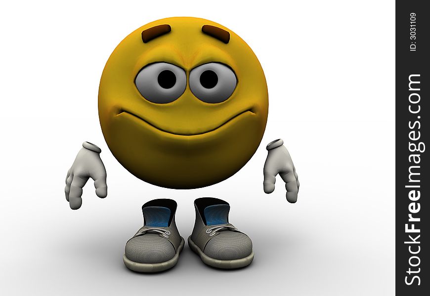 Smiling emoticon - rendered picture of that popular yellow emoticon. Smiling emoticon - rendered picture of that popular yellow emoticon.