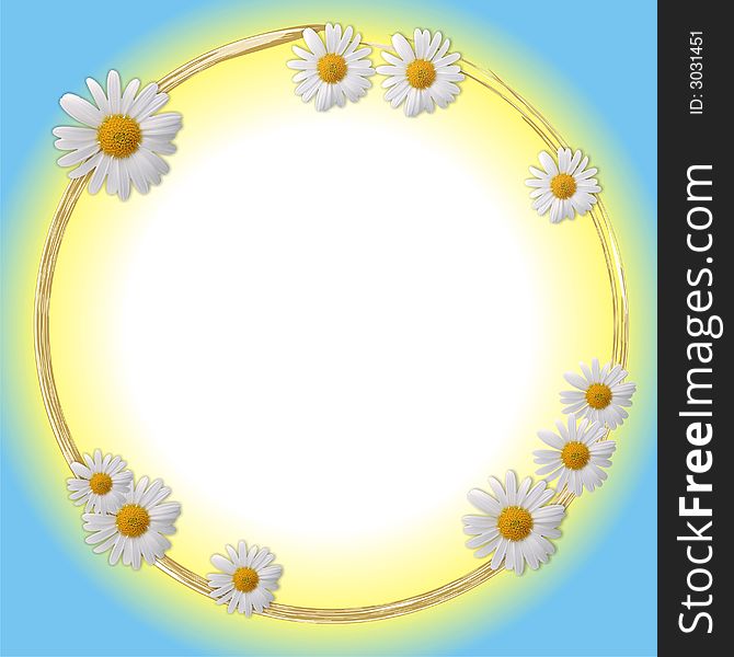 Oval framework decorated by white flowers. Oval framework decorated by white flowers