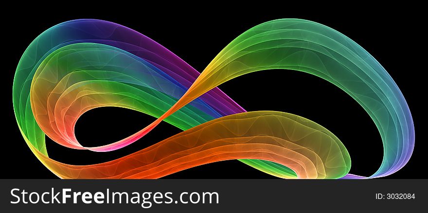 Multicolored abstraction over black - high quality render