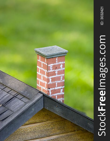 Smoke-stack on the house roof