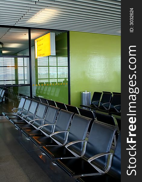 Airport interior in arrival hall. Airport interior in arrival hall