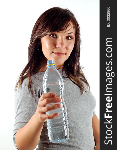 Woman With Bottle Of Water