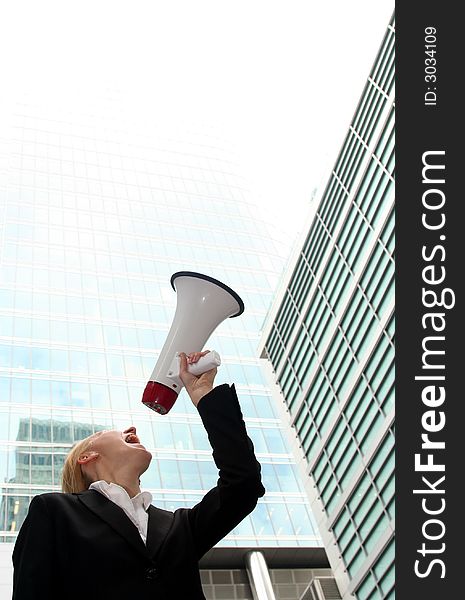 Businesswoman with Megaphone