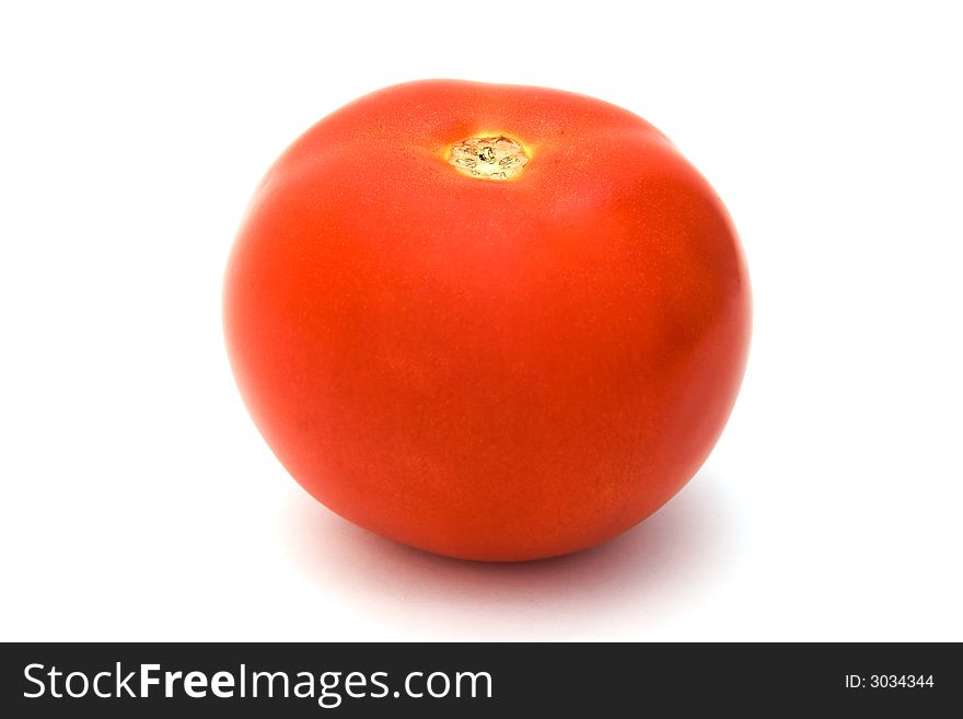 Beautiful red tomato isolated over white background