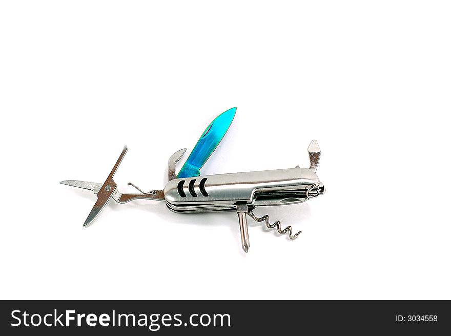 Swiss army knife on isolated background. Swiss army knife on isolated background