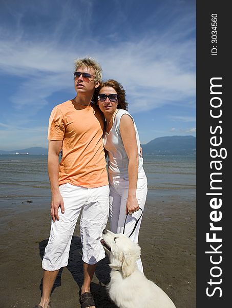 Young couple on the beach