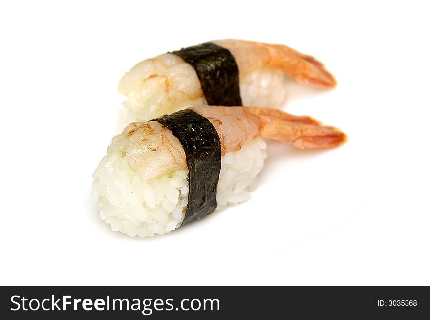 Asian food, japanese sushi with shrimp. Asian food, japanese sushi with shrimp