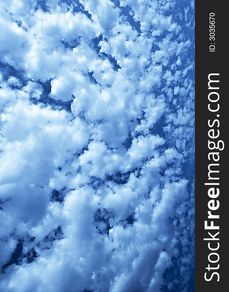 Fantastic vibrant-blue texture of storm sky. Fantastic vibrant-blue texture of storm sky