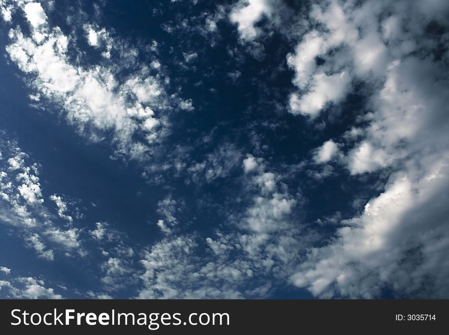 Fantastic vibrant-blue texture of autumn sky. Fantastic vibrant-blue texture of autumn sky