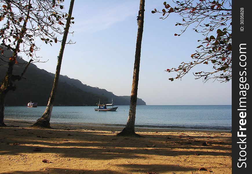 Anchored boat at the bay. Anchored boat at the bay