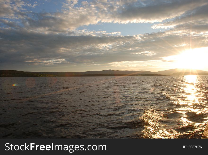 Sunset In Lipno Lake