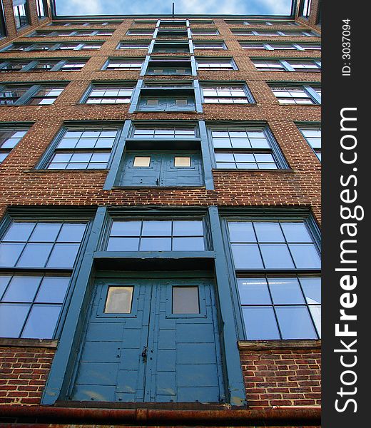 Old building with fire escapes in Philadelphia, PA. Old building with fire escapes in Philadelphia, PA